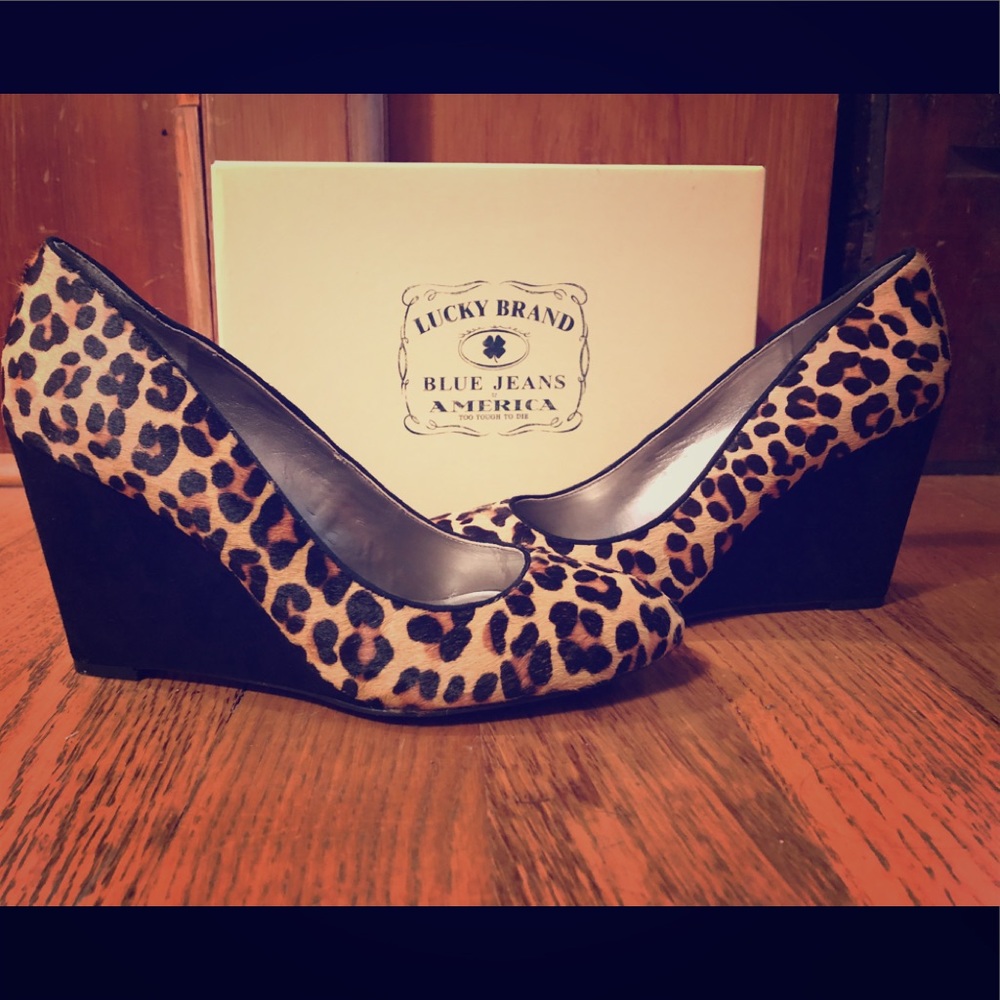Lucky Brand Carson Leopard Wedge